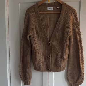 ONLY Women's Tan Cable Knit Cardigan